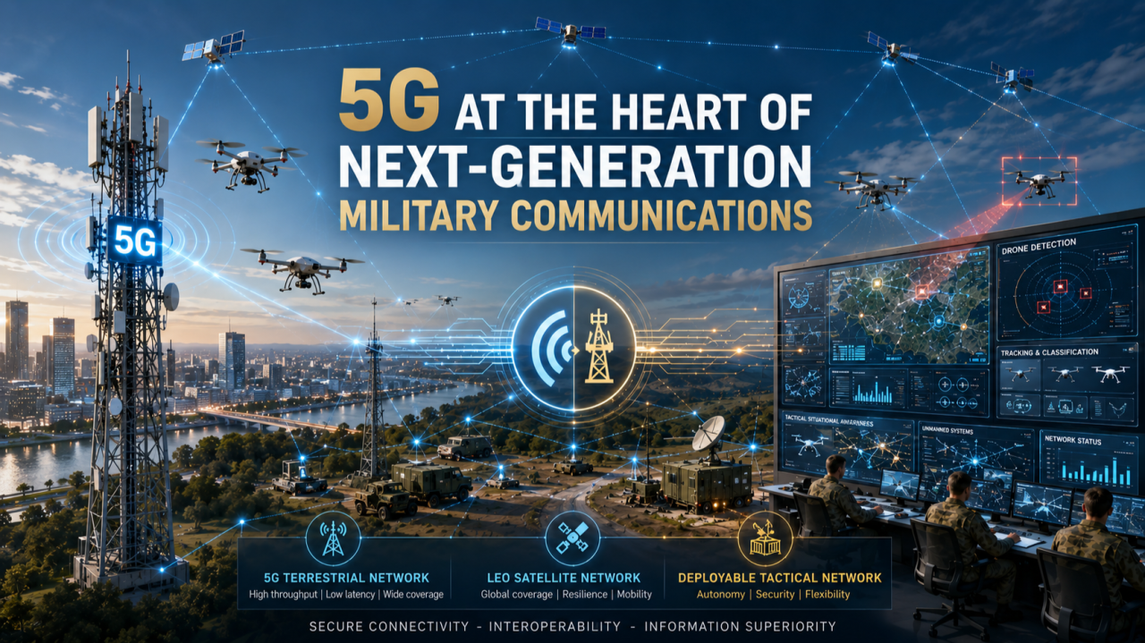 Illustration of 5G networks supporting next-generation military communications