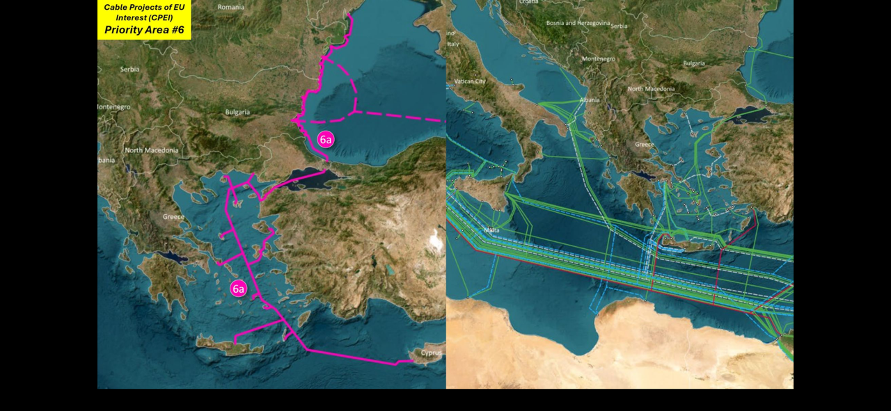 Carte des détroits et câbles sous-marins